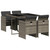 5 Piece Patio Dining Set with Cushions Gray Poly Rattan A949-3277663
