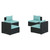 4 Piece Patio Lounge Set with Cushions Poly Rattan Black A949-3101529