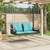 Swing Bench with Cushions Black 42.9"x24.4"x15.7" Poly Rattan A949-368151