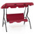 3 Seat Outdoor Patio Canopy Swing with Cushioned Steel Frame - Color: Red D681-NP13764WN