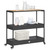 Bar Cart 3-Tier Black Poly Rattan and Solid Wood Acacia A949-368723