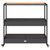 Bar Cart 3-Tier Black Poly Rattan and Solid Wood Acacia A949-368723