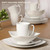 16 Pieces - White Square Porcelain Dinnerware Set - Service for 4 Q280-DFKJGH5676578