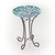 Teal Green Blue White Mosaic Glass Birdbath Bowl with Black Metal Stand Q280-GRMDBMS574293681