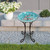 Teal Green Blue White Mosaic Glass Birdbath Bowl with Black Metal Stand Q280-GRMDBMS574293681