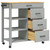 Kitchen Trolley MONZA 33.1"x15.7"x34.8" Solid Wood Pine A949-376113