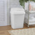 Set of 6 - White 7.8 Gallon Swing Top Kitchen Wastebasket Trash Can Q280-STEWAY7867863