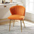 Orange Velvet Upholstered Wingback Accent Side Chair with Gold Metal Legs Q280-ORLVWBS835214