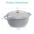 6 Quart Large Light Grey Enamel Cast-Iron Dutch Oven Kitchen Cookware Q280-LGVDP547193