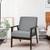 Retro Modern Classic Grey Linen Wide Accent Chair with Espresso Wood Frame Q280-GRYU7691