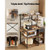 Kitchen Bakers Rack, 4.6ft Power Cable Bakers Rack with Power Outlet, Kitchen Stand with X-Shaped S E415-LSHBJ354INCHJDEBN001V1