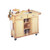 Natural Wood Finish Kitchen Island Cart with Locking Casters Q280-HSNKC256