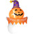 3.4ft Inflatable Halloween Window Sticker Ghost with Orange Face, Blow Up LED  Display for Garden I P295-844-916V80OG