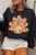 Black Thanksgiving Turkey Graphic Drop Shoulder Sweatshirt T543-8797502570738