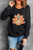 Black Thanksgiving Turkey Graphic Drop Shoulder Sweatshirt T543-8797502570738