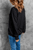 Black Thanksgiving Turkey Graphic Drop Shoulder Sweatshirt T543-8797502570738