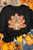 Black Thanksgiving Turkey Graphic Drop Shoulder Sweatshirt T543-8797502570738