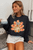 Black Thanksgiving Turkey Graphic Drop Shoulder Sweatshirt T543-8797502570738