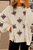 White Thanksgiving Turkey Waffle Oversized Knit Top T543-8798855921906