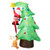 7.6 FT Inflatable Christmas Tree Outdoor Decoration with a Dog Chasing Santa Claus B593-CM25679US