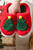 Fiery Red Christmas Tree Graphic Thick Sole Plush Slippers T543-8797494968562