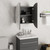  Bathroom Cabinet with Round Mirror&LED Gray 18.5"x18.5"x6.9 A949-345585