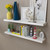 2 White MDF Floating Wall Display Shelves Book/DVD Storage A949-242185