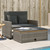 Patio Sofa with Cushions 2-Seater Gray Poly Rattan&Acacia Wood A949-365142