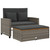  Patio Sofa with Cushions 2-Seater Gray Poly Rattan&Acacia Wood A949-365142