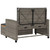  Patio Sofa with Cushions 2-Seater Gray Poly Rattan&Acacia Wood A949-365142