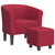  Tub Chair with Footstool Wine Red Fabric A949-356434