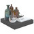  Floating Wall Shelves 2 pcs High Gloss Gray 9.1"x9.3"x1.5" MDF A949-323782