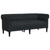  Chesterfield Sofa 2-Seater Black Fabric A949-372549