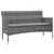  3-Seater Patio Sofa with Cushions Gray Poly Rattan A949-45898