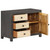  Sideboard Gray and White 29.5"x13.8"x21.7" Solid Mango Wood A949-374992