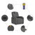  Massage Recliner Chair Dark Grey Fabric A949-3205969