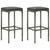  Bar Stools with Cushions 2 pcs Gray Poly Rattan A949-313441