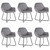  Dining Chairs 6 pcs Gray Velvet A949-277010