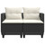  Patio Sofa 2-Seater with Stools Black Poly Rattan A949-365790