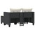  Patio Sofa 2-Seater with Stools Black Poly Rattan A949-365790