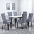  Dining Chairs with Armrests 6 pcs Light Gray Fabric A949-276907