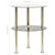  2-Tier Side Table Transparent & Black Marble 15" Tempered Glass A949-322789