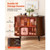 Coffee Bar Cabinet, Mid Century Fluted Coffee Bar Table, Buffet Stand Cabinet with 2 Sliding Doors, E415-BSZSJ40YCHTSY72FM001V0