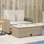  Patio Sofa with Cushions 2-Seater Beige Poly Rattan&Acacia Wood A949-365143