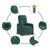  Massage Recliner Chair Dark Green Fabric A949-3206938