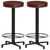  Bar Stools 2 pcs 26" Real Leather A949-321968