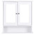 White Bathroom Wall Medicine Cabinet with Mirror and Open Shelf Q280-BWCDMEB5981874
