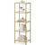 Narrow Gold Metal Frame Glass Shelves Shelving Unit Slim 4-Shelf Bookcase Q280-VFTBGLD79863520