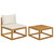  2 Piece Patio Sofa Set with Cushion Solid Acacia Wood A949-311859