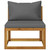  2 Piece Patio Sofa Set with Cushion Solid Acacia Wood A949-311858